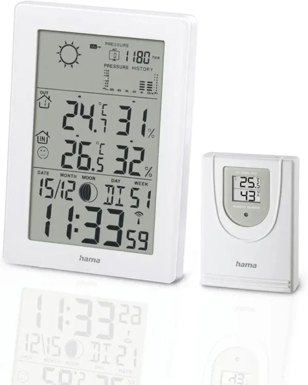 Hama EWS-3200 Blanco: Estación Meteorológica con Barómetro y Higrómetro