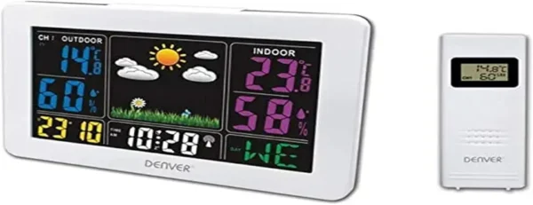 WS-540WHITE: Estación Meteorológica LED con Reloj y Alarma
