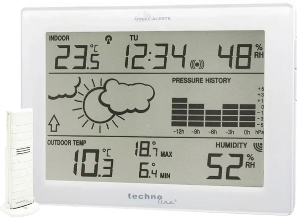 Technoline MA 10410: Estación Meteorológica Blanca con Pantalla Digital