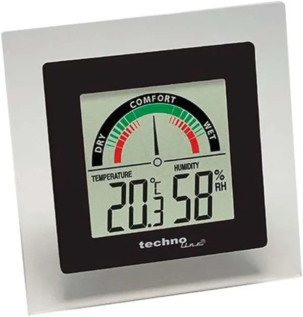 Technoline WS 9415: Estación Meteorológica Negra con Pantalla Transparente