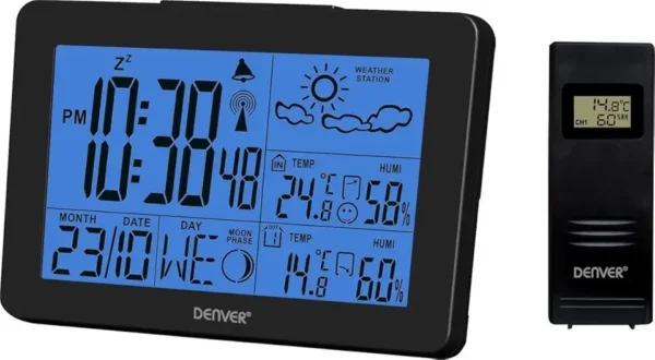 WS-530BLACK: Estación Meteorológica Inalámbrica con Reloj y Alarma