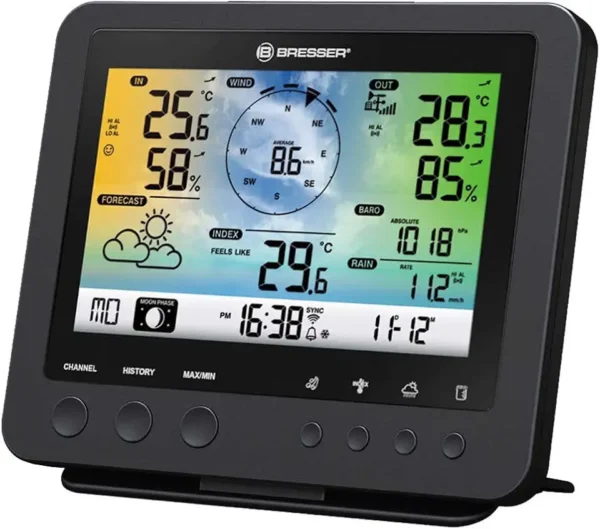 BRESSER 7002580: Estación Meteorológica Adicional, Diseño Elegante en Negro