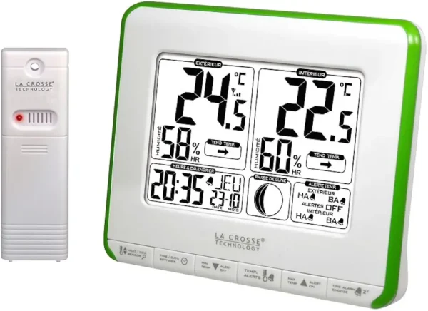 La Crosse Technology WS6812W-GREEN: Estación Meteorológica con Alertas Lunares