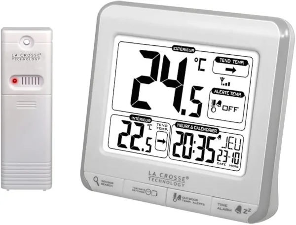 La Crosse Technology WS6811WHI-SIL: Estación de Temperatura con Alertas Coloridas