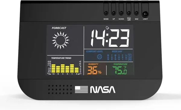 Nasa WS100: Estación Meteorológica Negra con Pantalla Digital