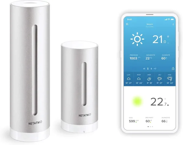 Netatmo NWS-R-EC: Estación Meteorológica WiFi, Compatible con Alexa