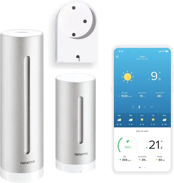 Netatmo NWS-AMZ: Estación Meteorológica WiFi con Soporte y Calidad del Aire