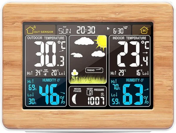 ALLOMN Estación Meteorológica Inalámbrica: Pantalla LCD Colorida y Sensor
