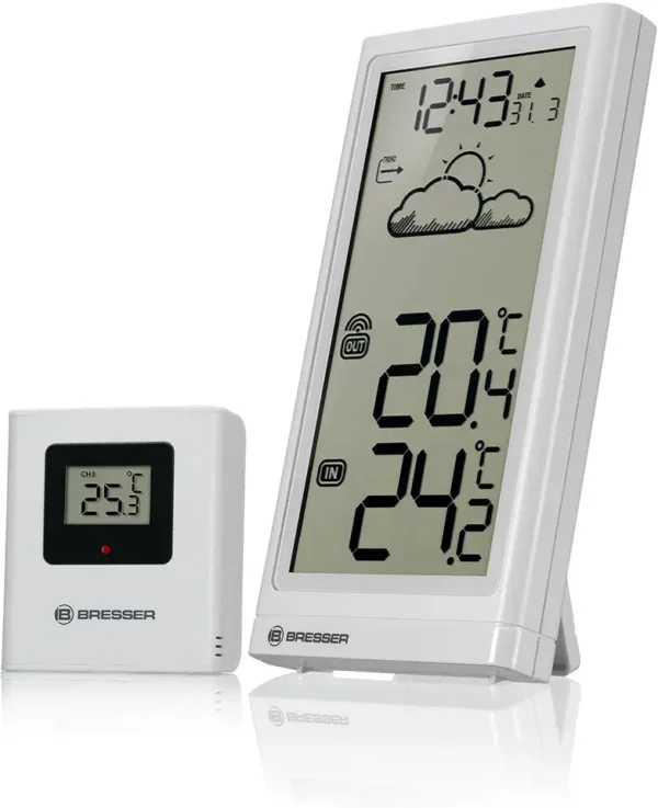 BRESSER Meteo Temp Blanco: Estación Meteorológica con Pantalla Digital