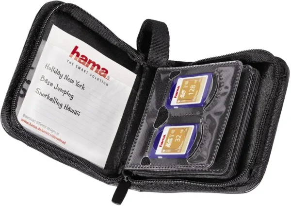 Hama Wallet 12 SD: Funda Negra para 12 Tarjetas SD