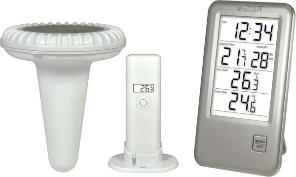 La Crosse Technology - Estación Meteorológica Plata con Sonda para Piscina